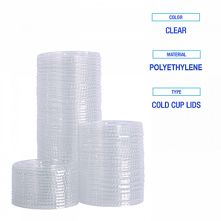 PET Cold Cup Straw-Slot Lids, Fits 9 oz to 10 oz Cold Cups, Plastic, Clear, 100/Pack (PET910STRAPK)