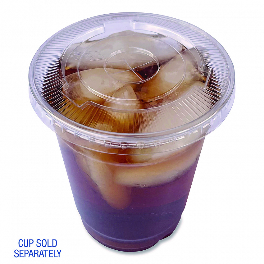 PET Cold Cup Straw-Slot Lids, Fits 9 oz to 10 oz Cold Cups, Plastic, Clear, 100/Pack (PET910STRAPK)