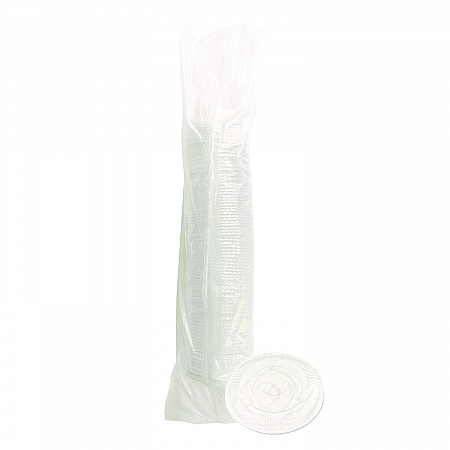 PET Cold Cup Straw-Slot Lids, Fits 9 oz Squat/12 oz Cold Cups, Plastic, Clear, 100/Pack (PET912STRAPK)