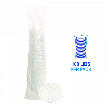 PET Cold Cup Straw-Slot Lids, Fits 9 oz Squat/12 oz Cold Cups, Plastic, Clear, 100/Pack (PET912STRAPK)