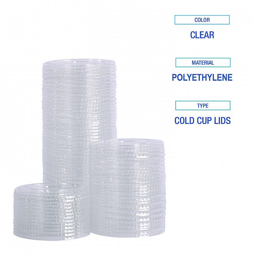 PET Cold Cup Straw-Slot Lids, Fits 9 oz Squat/12 oz Cold Cups, Plastic, Clear, 100/Pack (PET912STRAPK)