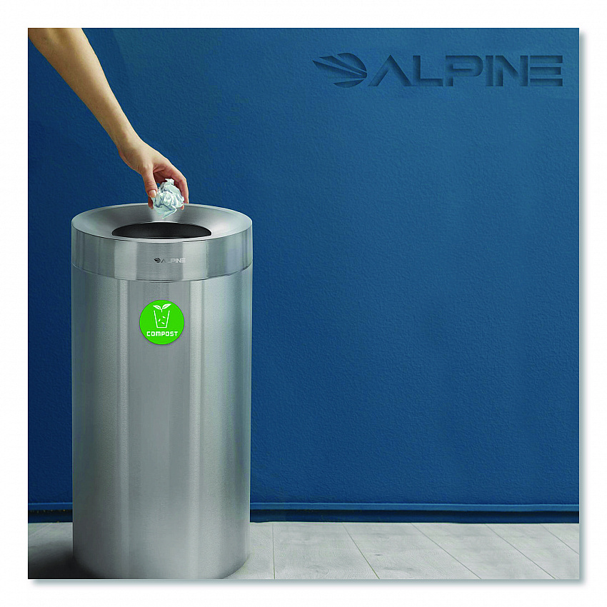 27 Gallon Stainless Steel Compost Can, Brushed Stainless Steel (ALP47527CO)