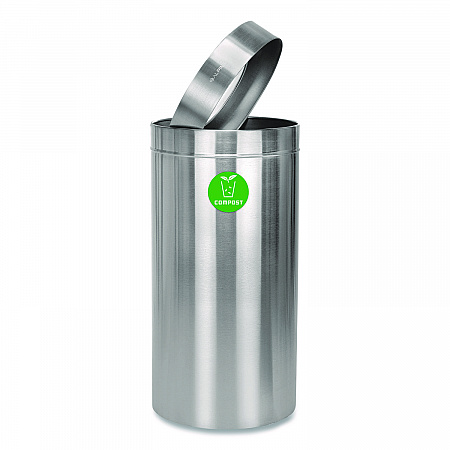 27 Gallon Stainless Steel Compost Can, Brushed Stainless Steel (ALP47527CO)