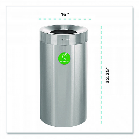 27 Gallon Stainless Steel Compost Can, Brushed Stainless Steel (ALP47527CO)