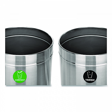 27 Gallon Stainless Steel Compost Bin and Trash Can, Brushed Stainless Steel (ALP47527COT)
