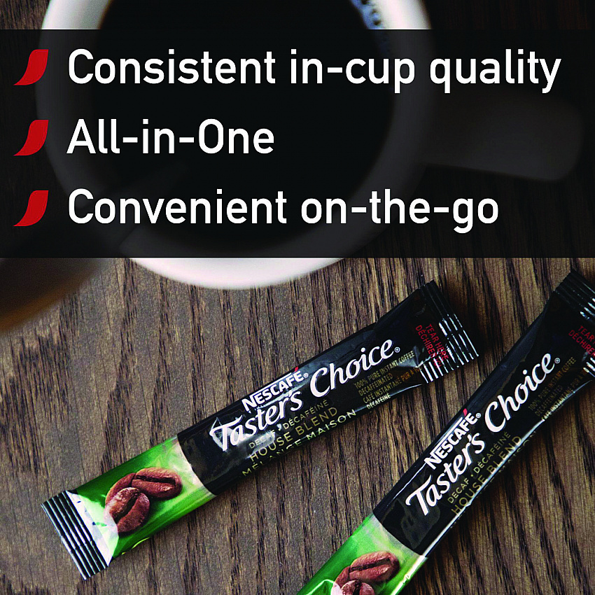 Taster's Choice Stick Pack, Decaf, 0.06 oz, 80/Box, 6 Boxes/Carton (66488CT)