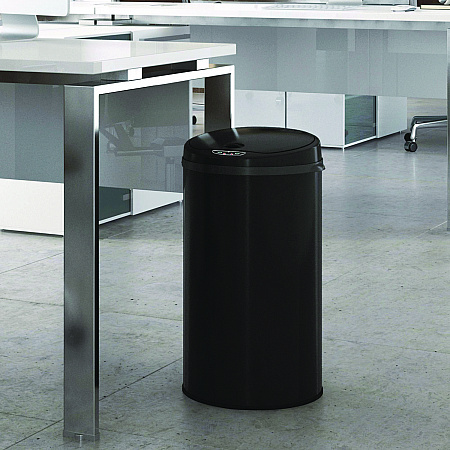 Sensor Trash Can, 8 gal, Plastic/Stainless Steel, Black (HLS08RB)