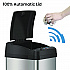 Sensor Trash Can, Rectangular, 13 gal, Plastic/Stainless Steel, Silver (HLS13MX)