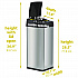 Sensor Trash Can, Rectangular, 13 gal, Plastic/Stainless Steel, Silver (HLS13MX)
