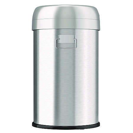 Open Top Trash Can, 13 gal, Plastic/Stainless Steel, Silver (HLS13STR)