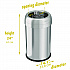 Open Top Trash Can, 13 gal, Plastic/Stainless Steel, Silver (HLS13STR)