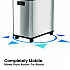 Dual Compartment Sensor Recycle Bin and Trash Can with Wheels, 16 gal, Plastic/Stainless Steel, Silver/Black (HLS16DCSS)