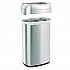 Open Top Trash Can, Oval, 16 gal, Plastic/Stainless Steel, Silver (HLS16STV)