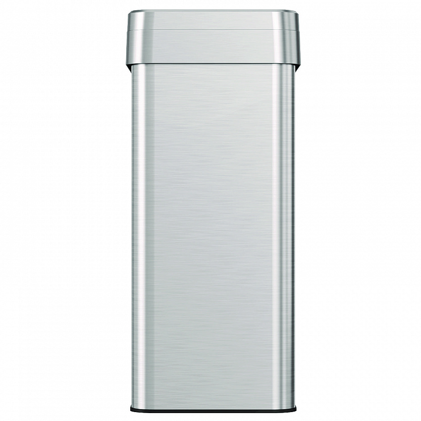 Open Top Trash Can, Rectangular, 16 gal, Plastic/Stainless Steel, Silver (HLS16UOT)