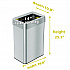 Open Top Trash Can, Rectangular, 16 gal, Plastic/Stainless Steel, Silver (HLS16UOT)