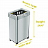 Open Top Trash Can with Wheels, Rectangular, 16 gal, Plastic/Stainless Steel, Silver (HLS16UOTM)