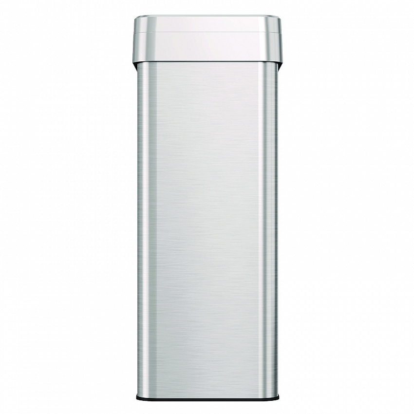Open Top Trash Can, Rectangular, 18 gal, Plastic/Stainless Steel, Silver (HLS18UOT)