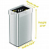Open Top Trash Can, Rectangular, 18 gal, Plastic/Stainless Steel, Silver (HLS18UOT)