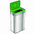 Open Top Compost Bin with Color-Coded Lid, 21 gal, Plastic/Stainless Steel, Silver/Green (HLS21UOTCOP)