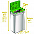 Open Top Compost Bin with Color-Coded Lid, 21 gal, Plastic/Stainless Steel, Silver/Green (HLS21UOTCOP)