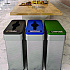 Open Top Trash Bin with Wheels and Color-Coded Lid, 21 gal, Plastic/Stainless Steel, Silver/Black (HLS21UOTMTRS)