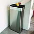 Open Top Trash Can with Color-Coded Lid, 21 gal, Plastic/Stainless Steel, Silver/Black (HLS21UOTTRS)