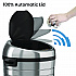 Extra-Large Sensor Trash Can with Wheels, 23 gal, Plastic/Stainless Steel, Silver/Black (HLS23RC)