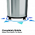 Extra-Large Sensor Trash Can with Wheels, 23 gal, Plastic/Stainless Steel, Silver/Black (HLS23RC)