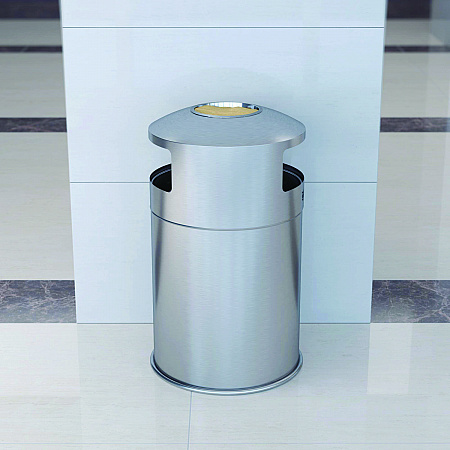 Extra-Large Dual Side-Entry Trash Can, Indoor, 50 gal, Stainless Steel, Silver (HLS50DSI)