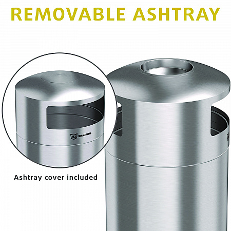Extra-Large Dual Side-Entry Trash Can, Indoor, 50 gal, Stainless Steel, Silver (HLS50DSI)