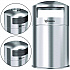 Extra-Large Dual Side-Entry Trash Can, Indoor, 50 gal, Stainless Steel, Silver (HLS50DSI)