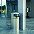 Extra-Large Dual Side-Entry Trash Can, Outdoor, 50 gal, Stainless Steel, Silver (HLS50DSO)