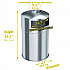 Extra-Large Dual Side-Entry Trash Can, Outdoor, 50 gal, Stainless Steel, Silver (HLS50DSO)