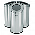 Beveled Open Top Trash Can, 15 gal, Stainless Steel, Silver (HLSC04G15A)