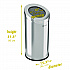 Beveled Open Top Trash Can, 15 gal, Stainless Steel, Silver (HLSC04G15A)