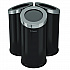 Beveled Open Top Trash Can, 15 gal, Stainless Steel, Black (HLSC04G15B)
