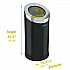 Beveled Open Top Trash Can, 15 gal, Stainless Steel, Black (HLSC04G15B)