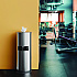 Side-Entry Trash Can with Gym Wipe Dispenser, 9 gal, Stainless Steel, Silver (HLSC09WSR)