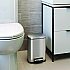 Step Pedal Trash Can, 1.3 gal, Plastic/Stainless Steel, Silver (HLSS01R)