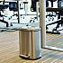 Step Pedal Trash Can, 1.3 gal, Plastic/Stainless Steel, Silver (HLSS01R)