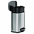 Step Pedal Trash Can, 1.3 gal, Plastic/Stainless Steel, Silver (HLSS01R)