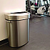 Open Top Trash Can, Half-Round, 18 gal, Plastic/Stainless Steel, Silver (HLS18DOT)