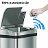 Rectangular Sensor Trash Can, 4 gal, Plastic/Stainless Steel, Silver (HLS04SS)