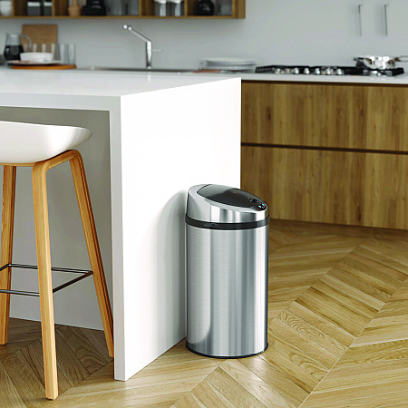 Sensor Trash Can, 8 gal, Plastic/Stainless Steel, Silver (HLS08RCB)