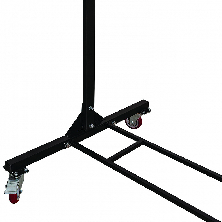 Steel Folding Chair Two-Tier Utility Cart, Metal, 1,000 lb Capacity, 33 x 65 x 68.5, Black (I69003)