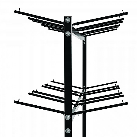Steel Folding Chair Two-Tier Utility Cart, Metal, 1,000 lb Capacity, 33 x 65 x 68.5, Black (I69003)