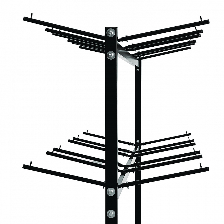 Steel Folding Chair Two-Tier Utility Cart, Metal, 1,000 lb Capacity, 33 x 65 x 68.5, Black (I69003)