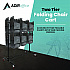 Steel Folding Chair Two-Tier Utility Cart, Metal, 1,000 lb Capacity, 33 x 65 x 68.5, Black (I69003)