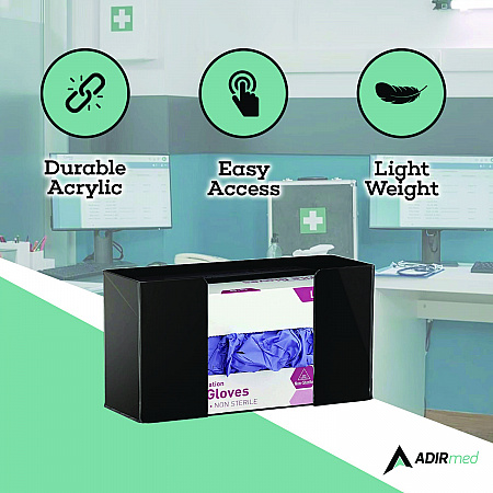 Acrylic Glove Dispenser, Single Box Capacity, 10.2 x 3.5 x 5.3, Black (I90201BLK)