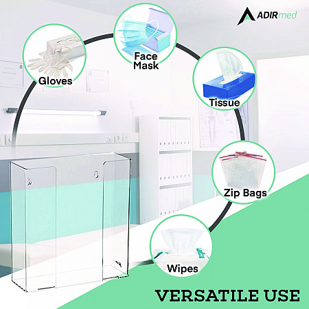 Acrylic Glove Dispenser, Double Box Capacity, 10.2 x 3.5 x 10.8, Clear (I90202)